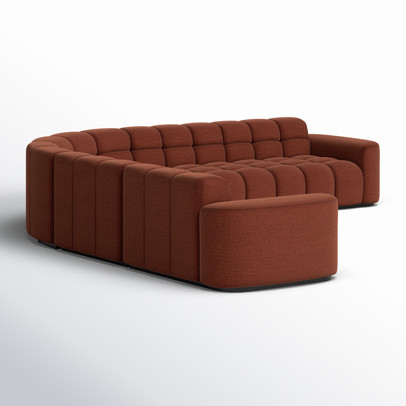 Julieta Corner Sectional, Rust Basketweave