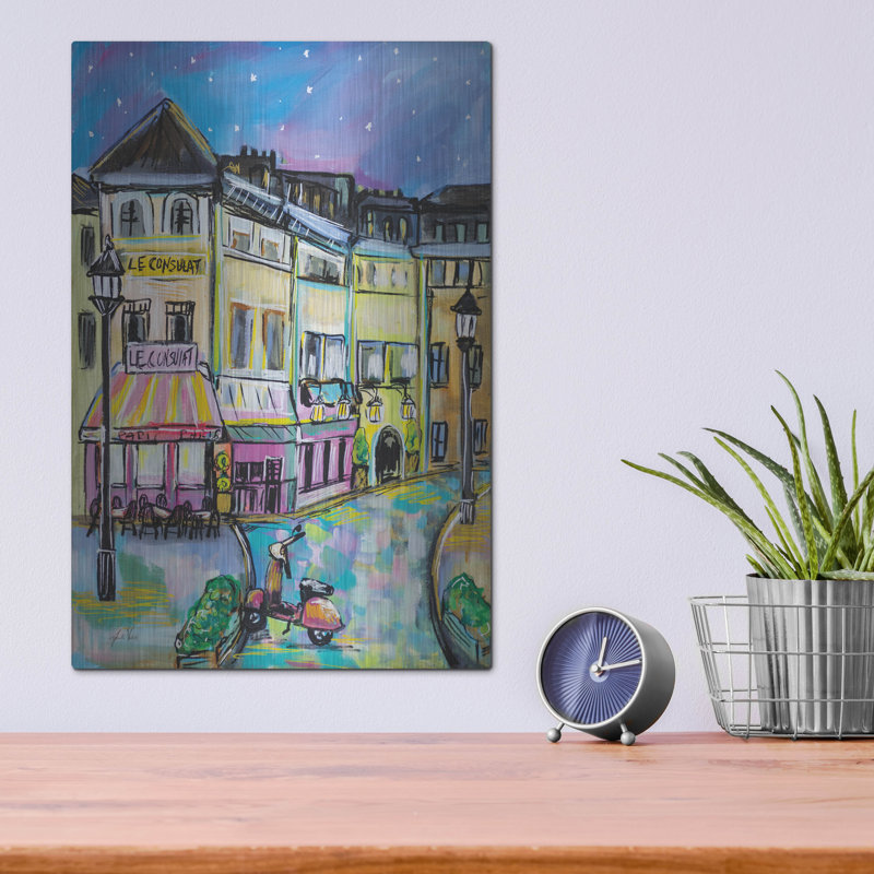 «Paris Evening» par Jeanette Vertentes, art en métal, H 16 po x l 12 po