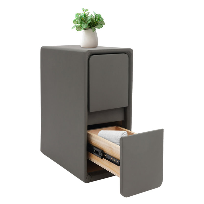 Table de chevet avec tiroirs, petite table de bout pour la chambre à coucher (7,87 x 15,35 x 18,5 po), Black