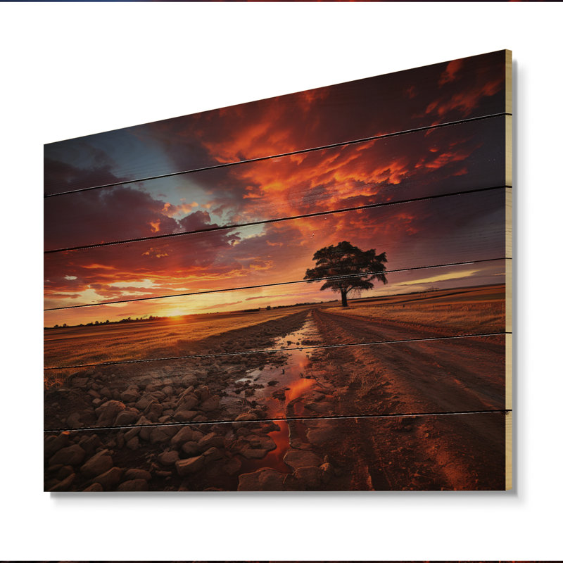Couchers de soleil de Catham Canada - impression sur bois sans cadre, H 24 po x l 32 po x P 0,78 po