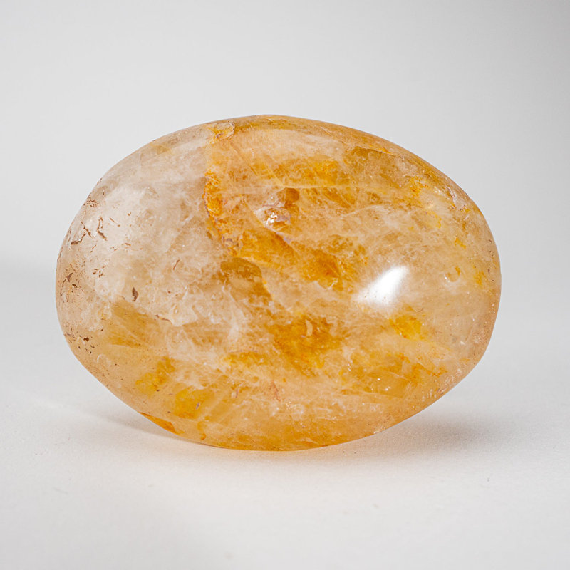 Genuine Polished Lemon Quartz Palm Stone