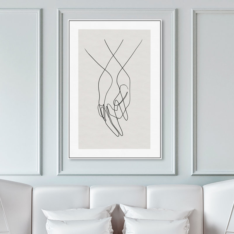 «Hands Shapes», impression sur toile, H 45 po x l 30 po, Toile encadrée, Blanc