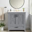 Meuble-lavabo de ferme 30 po avec tablette réglable et tiroir divisé, portes à fermeture douce avec tablettes de rangement doubles, conception en forme de X-1837397427-1838307334