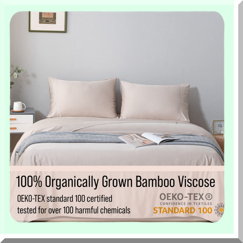 Rayon From Bamboo Bliss Cooling Pillowcase Set - Organic Viscose Luxury Bedding for Ultra Soft Sleep Experience - 2 Piece Dune Collection