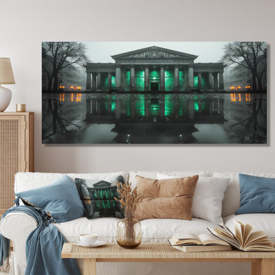 Green Grey Financial Freedom Banks In The Winter - Banks Wall Decor