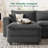U Shape Sectional Sofa With Ottoman, Modular Sectional Couches For Living  Room, Dark Gray-1858475772