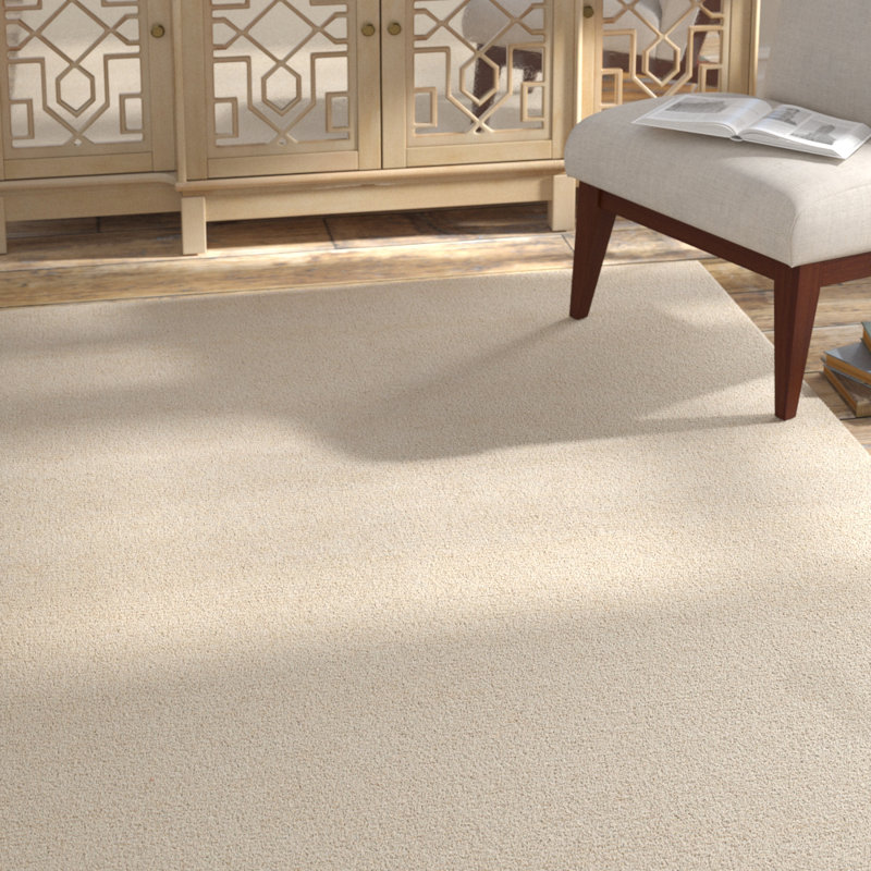 Tapis blanc tissé à la main Wanita, 5 pi x 7 pi 6 po
