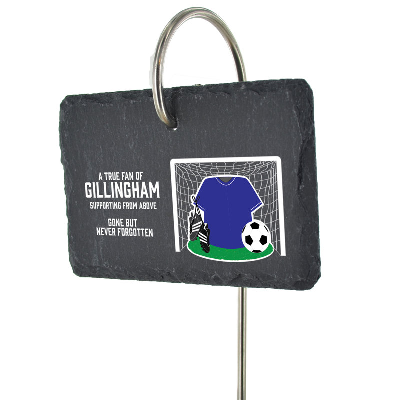 Borseth Gillingham Fan Football Slate Grave Marker Memorial Plaque