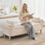 Banc de rangement pour chambre à coucher l 66 po avec siège capitonné, accoudoirs roulants, deux poches cachées et 2 coussins-1474791520-1445239528