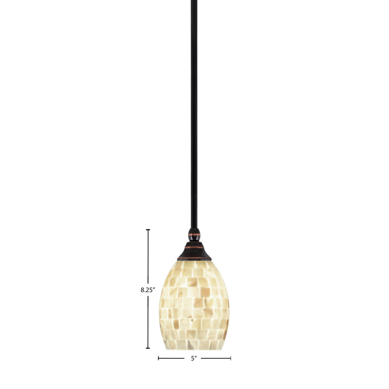 Stem Hung Mini Pendant, Black Copper