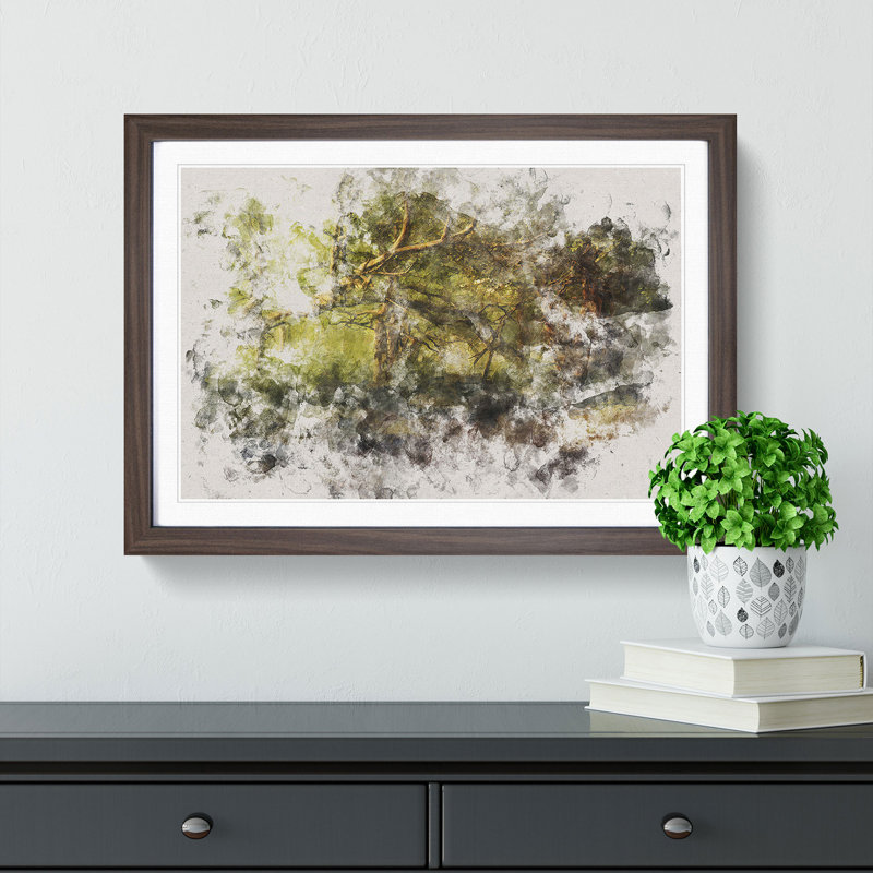 Mystical Forest - Picture Frame Painting Print, 45cm H x 63cm W x 2cm D, Walnut Framed