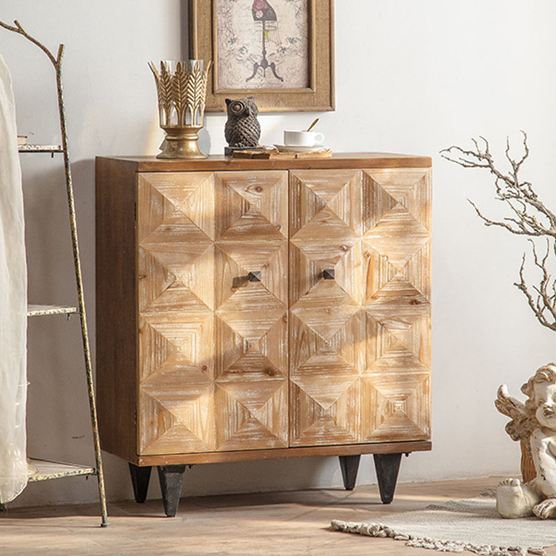 Zen-Style Cedar Wood Carved Storage Special Cabinet