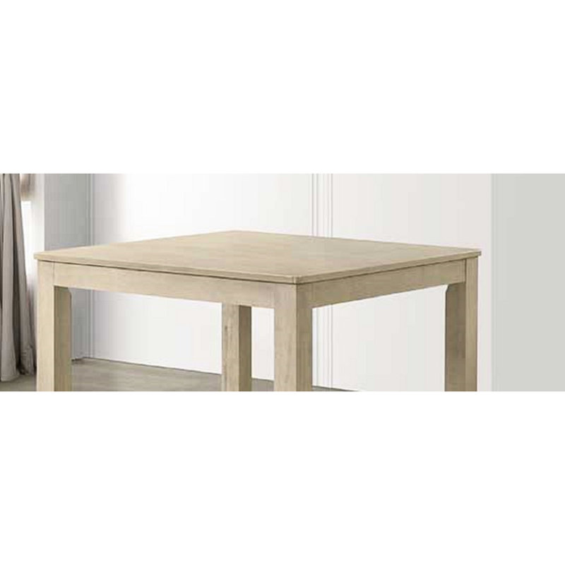 Table carrée à hauteur de comptoir carrée, traditionnelle, 4 places, table de salle à manger Crème, Crème, crème