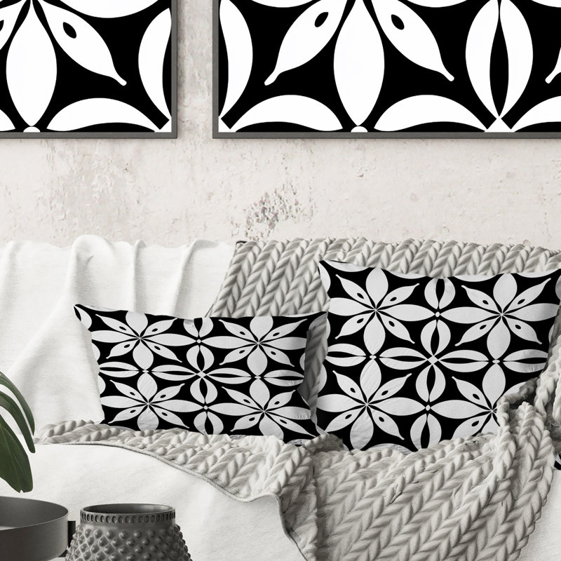Coussin lombaire transitionnel noir et blanc