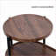 Table basse moderne noyer brun à 2 niveaux pour le salon, rangement compact et assemblage facile