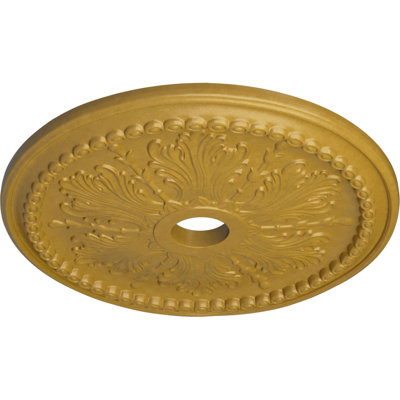 Endurathane Winsor Ceiling Medallion, 27 1/2"OD x 4"ID x 1 1/2"P (Fits Canopies up to 4"), Hand-Painted Iridescent Gold Finish