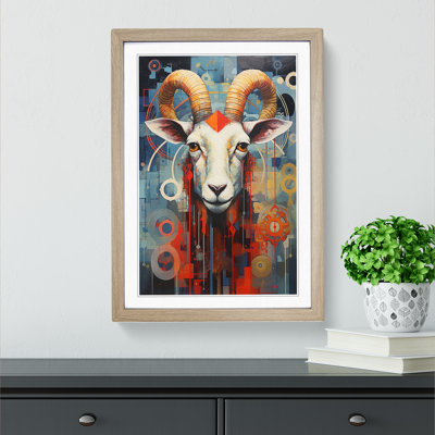 Goat Constructivism No.2 - Single Picture Frame Print on Wood