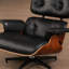 Méridienne et repose-pieds en cuir Mid-Century