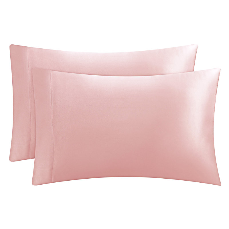 Juicy Couture Silky Satin Pillows Case Sets with Envelope Closure, Standard Pillowcase, Pink