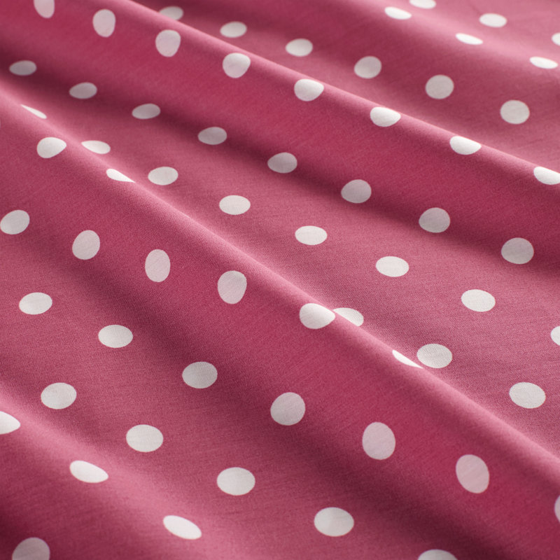 Twin Dark Pink Cotton Polka Dot Sheet Set