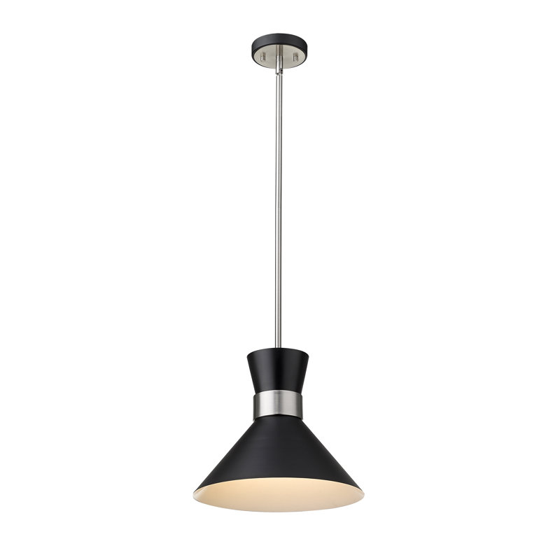Luminaire suspendu à 1 lumière Bartruff, Nickel brossé