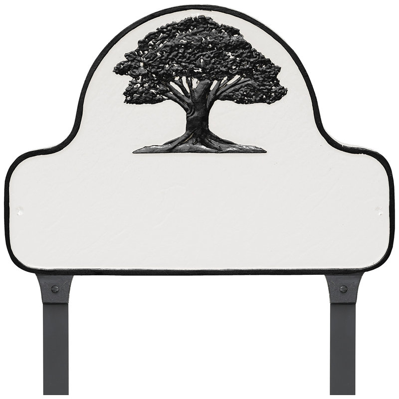 Plaque d'adresse sur 1 ligne, Blanc / Noir, Oui