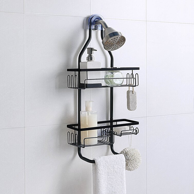 The Solid Teak Hanging Shower Caddy - Hammacher Schlemmer