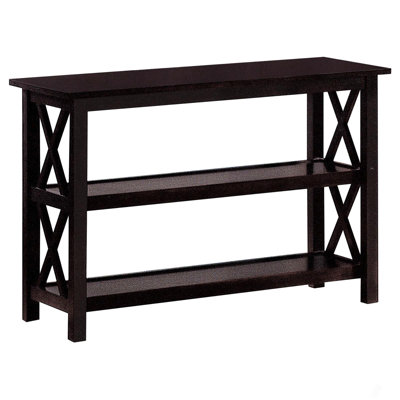 Deep Merlot Sofa Table With 3-Shelf