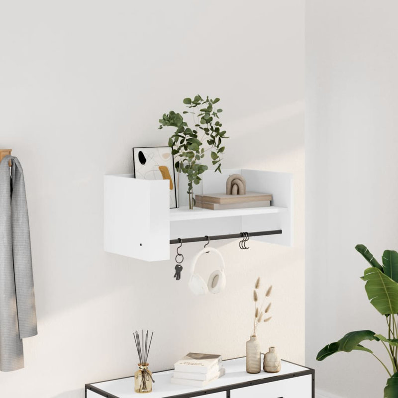 Robbert Floating Shelf, White, 30.5cm H x 70.5cm W x 35cm