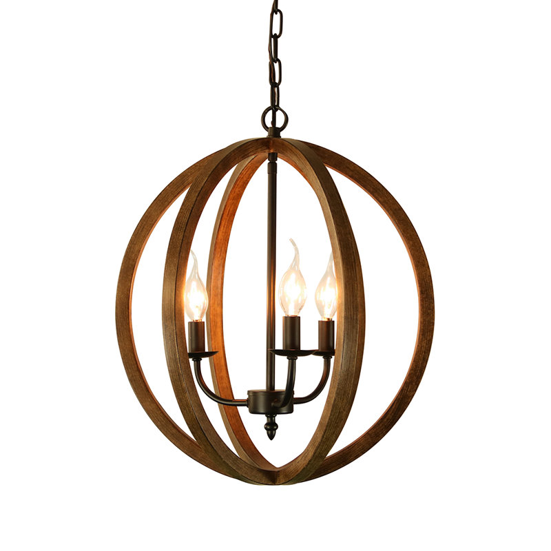 Lustre de globe de style bougie 3 lumières Adamski