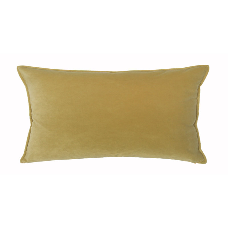 Franklin Washable Velvet Square Pillow Cover & Insert , Honey, 12"H x 26"W