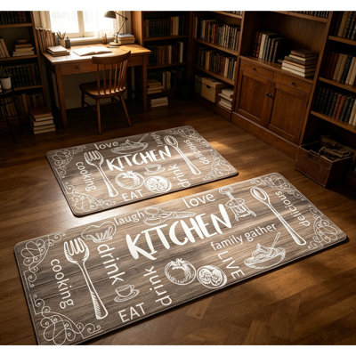Tapis de cuisine antidérapant antidérapant et antidérapant 2 pièces pour la lessive