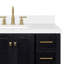 Grevera X P 22 po P x 36 po Coiffeuse en H avec comptoir en quartz blanc avec lavabo-956370457-970286456