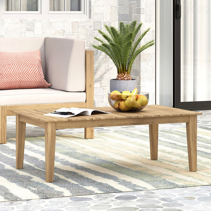 Table basse d'extérieur en bois H 14 po x l 23,5 po x L 39,5 po