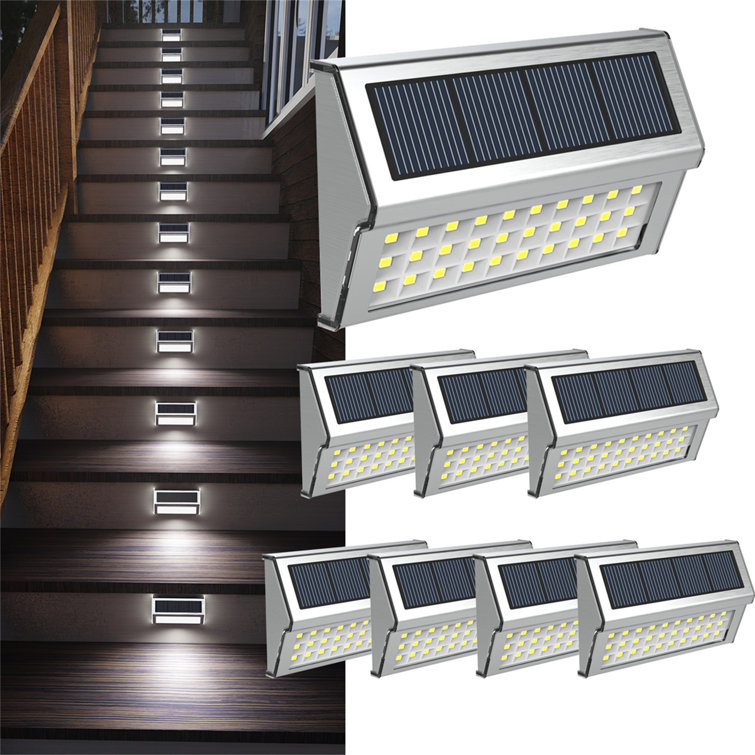 ROSHWEY Stainless Steel Low Voltage Solar Powered Integrated LED Deck Light  Pack Wayfair