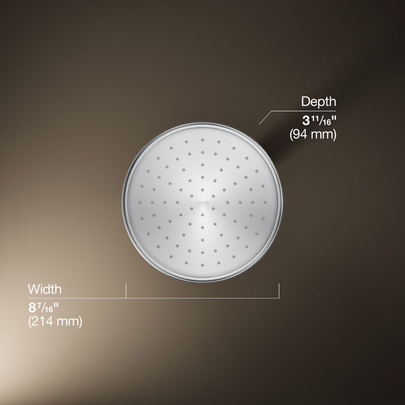 Traditional Rain Shower Head, Polished Chrome