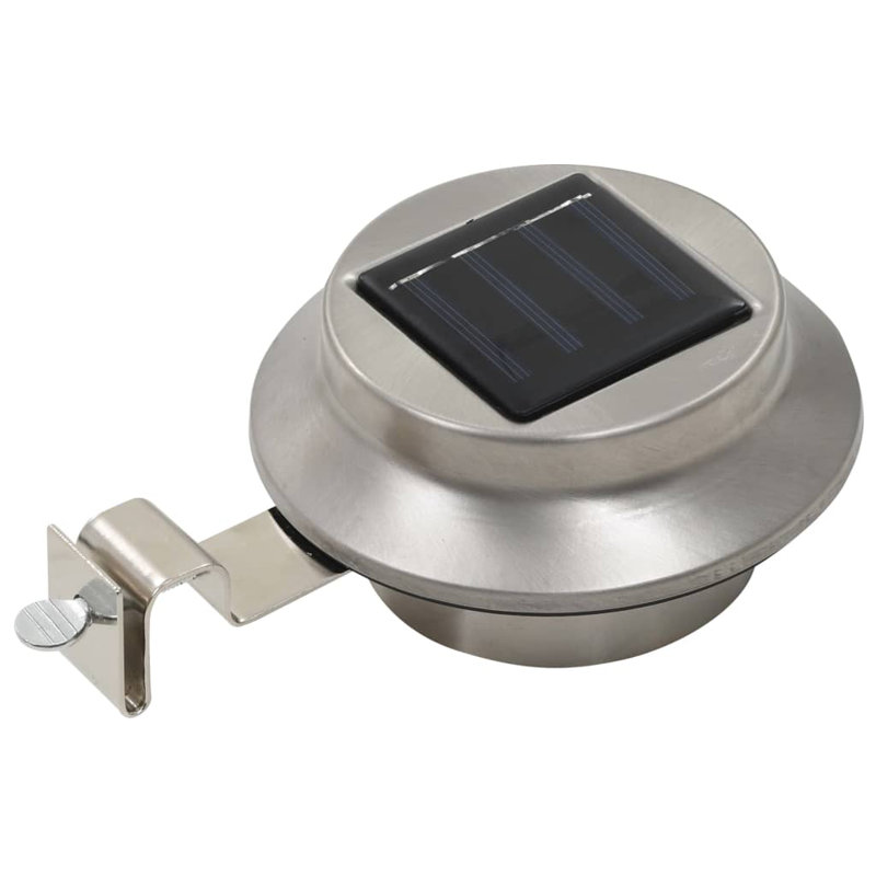 Thora Silver Solar Powered Integrated LED Steel Deck Light Pack