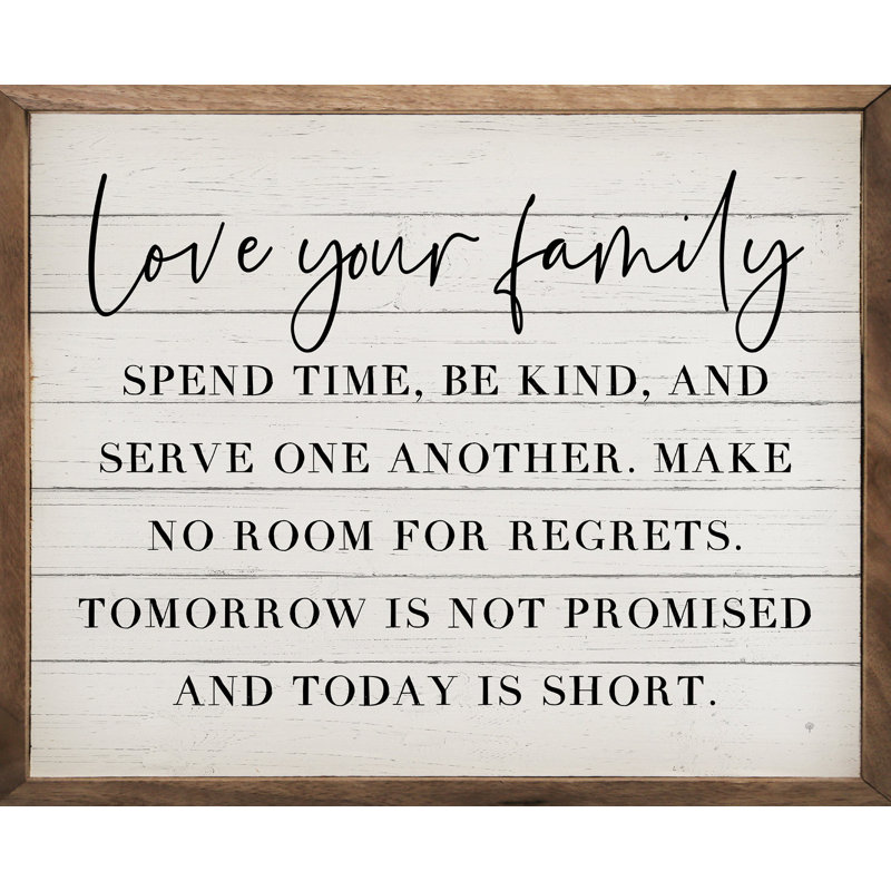 «Love Your Family», H 8 po x l 10 po