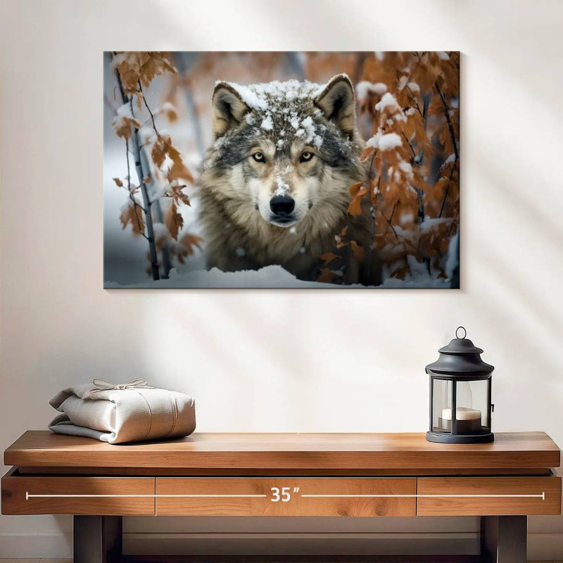Brampt Gray Wolf In The Snow, 16" H x 24" W