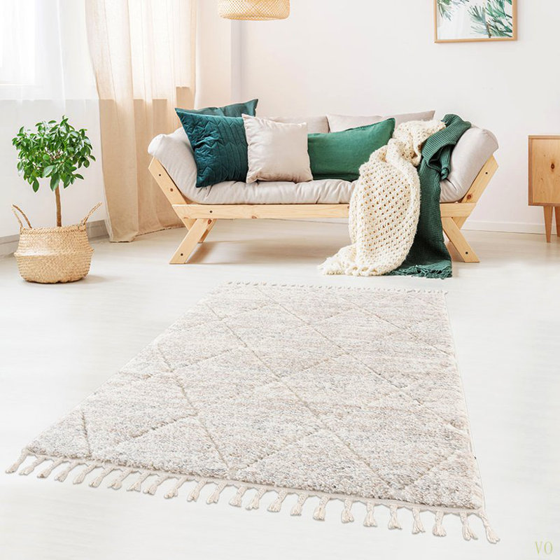 Tapis à motif de treillis Talas, Rectangle 7 pi 11 po x 10 pi
