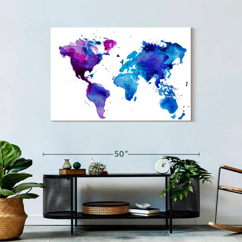 Carte du monde Aliaz Cool Hues, H 30 po x l 45 po