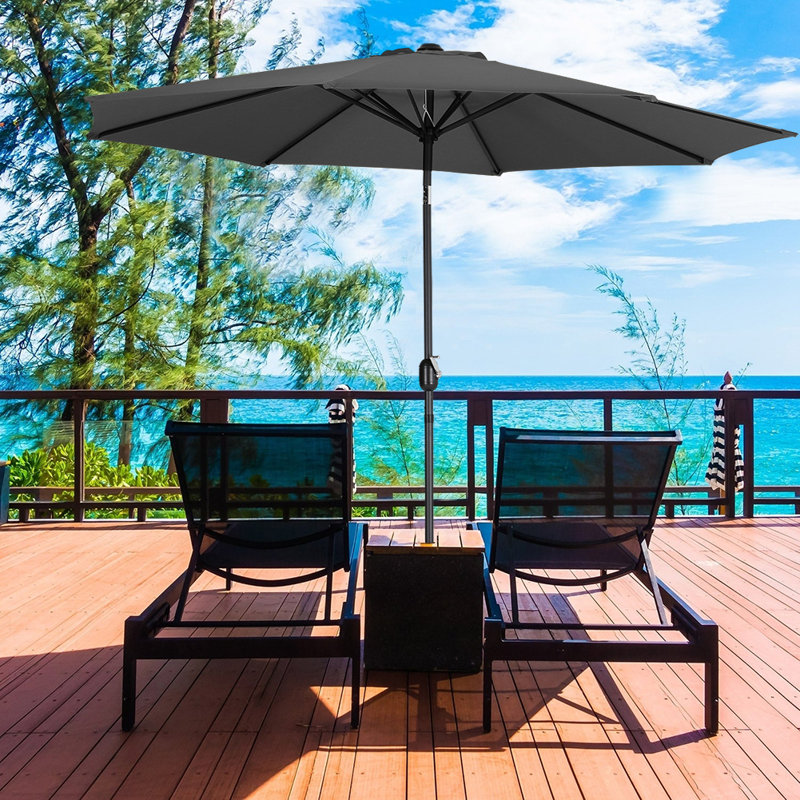 Aaroon 300cm Market Parasol, Black