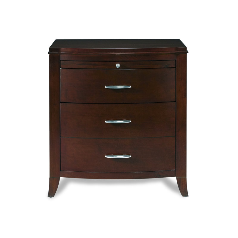 Louissaint 66cm W Solid Wood Bedside Table, Cinnamon