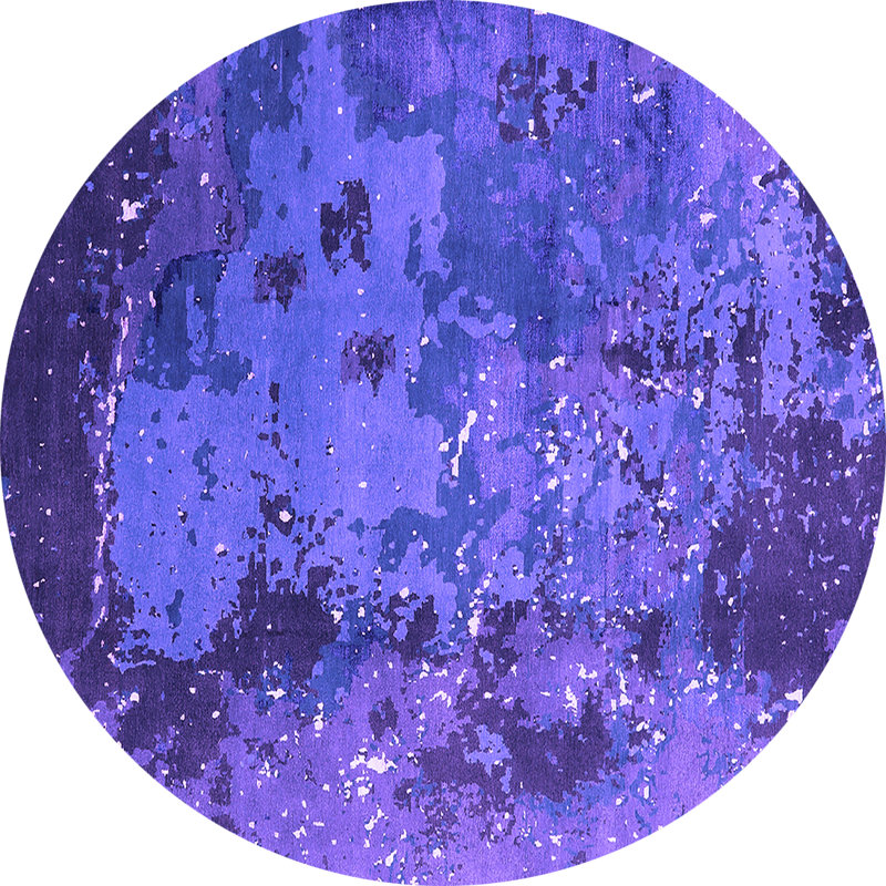 Tapis mauve Mid-Century Modern 1096, Rond 8 pi