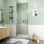 Porte de douche pivotante semi-sans cadre Cressa avec verre de sécurité trempé et cadre résistant à la corrosion-123043998-123044001