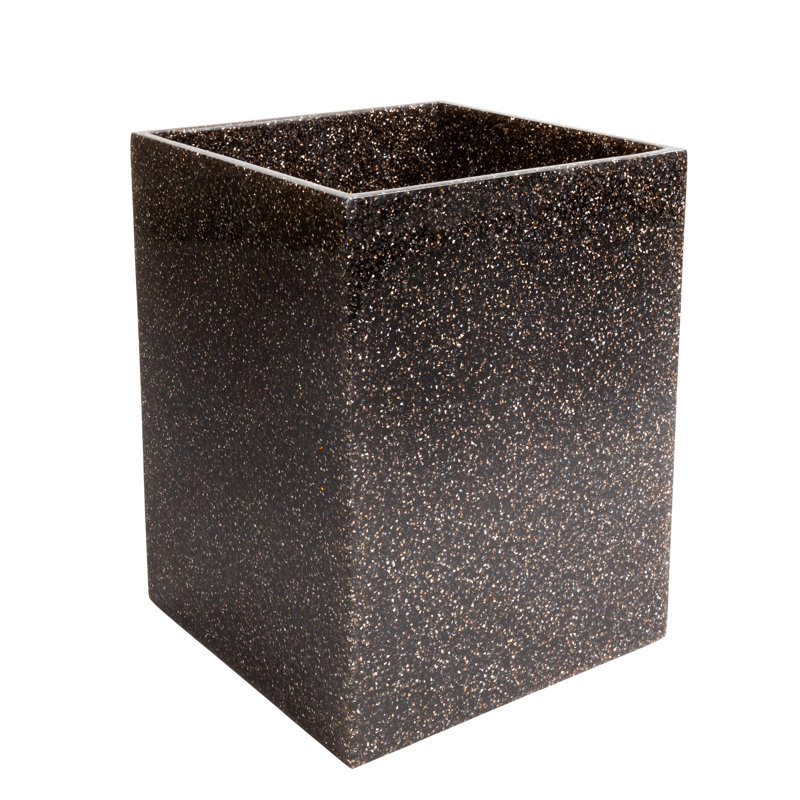 Sparkles Home | Poubelle Luminous | Carré | 1 gallon | Résine polie coulée, Gris anthracite