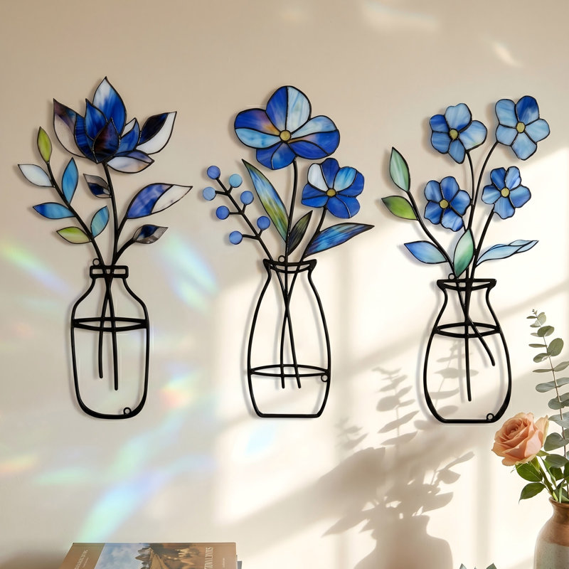 Ensemble de 3 vases en métal