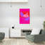 Tableau mural abstrait et coloré représentant une fleur moderne et colorée, inspirée d'un café vibrant. Petit-déjeuner. Affiche murale représentant une fleur.-663986281