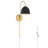 Hunter Erling 1 Light Large Gold and Matte Black Plug-In Wall Sconce Light Fixture-114532183