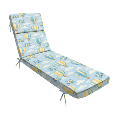  Outdoor Indoor 3'' Lounge Patio Cushion Cute Hot Air Balloon Airplane Soft Pastel Colors for Kids Water-Resistant Chaise Lounge Cushion for Chair Patio Furniture Seat Cushion
